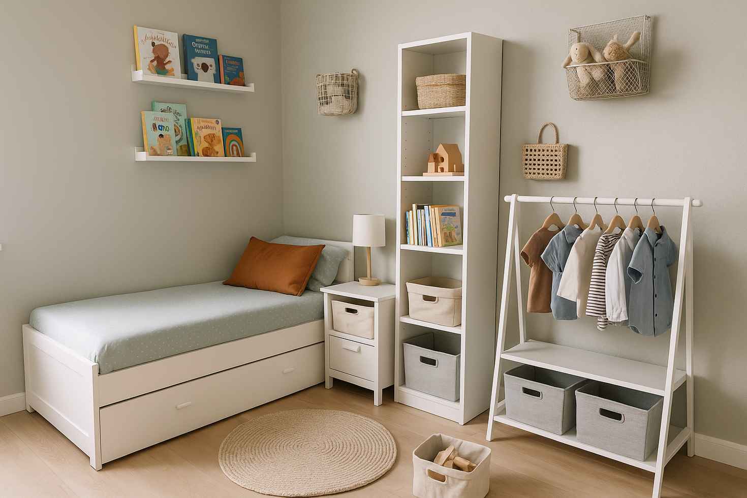 Como organizar o espaço em quartos infantis pequenos?
