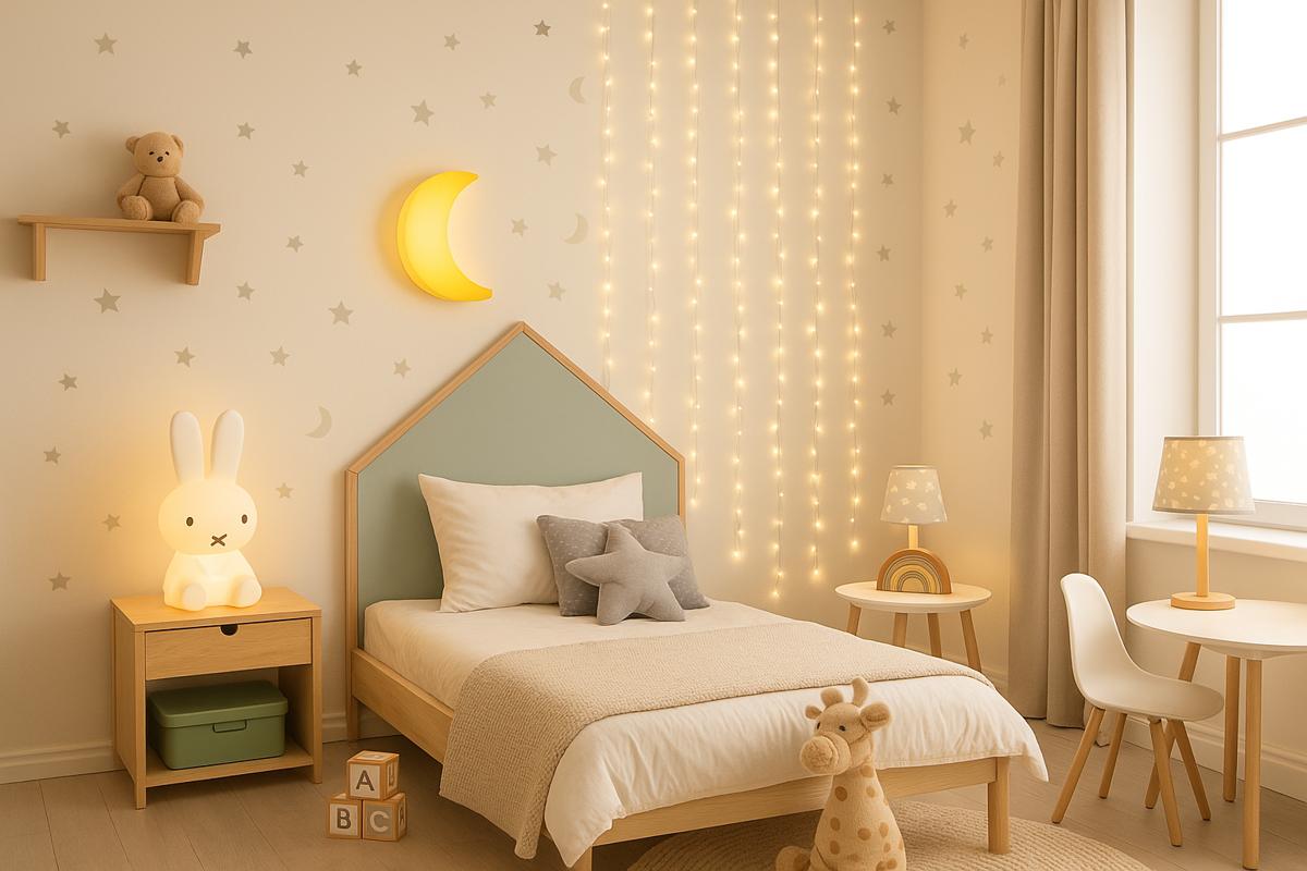 Ideias de iluminação criativa para quarto infantil