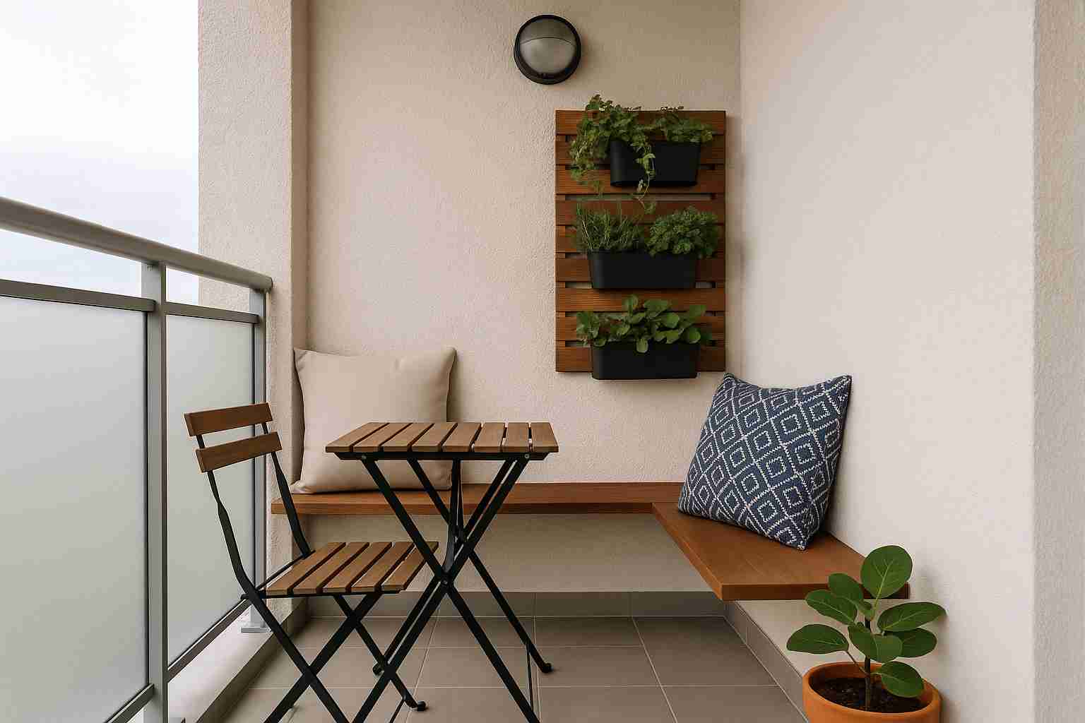 Decoração moderna para varandas compactas