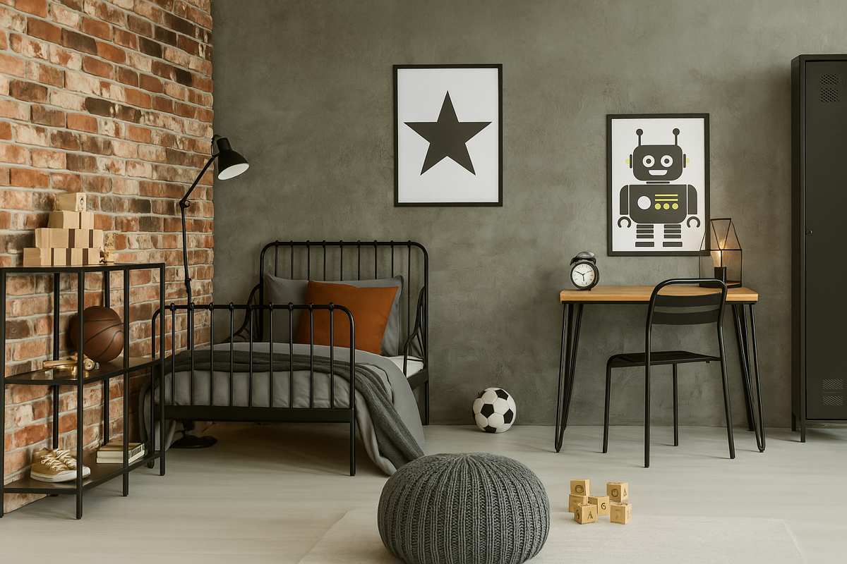 Como montar um quarto infantil estilo industrial