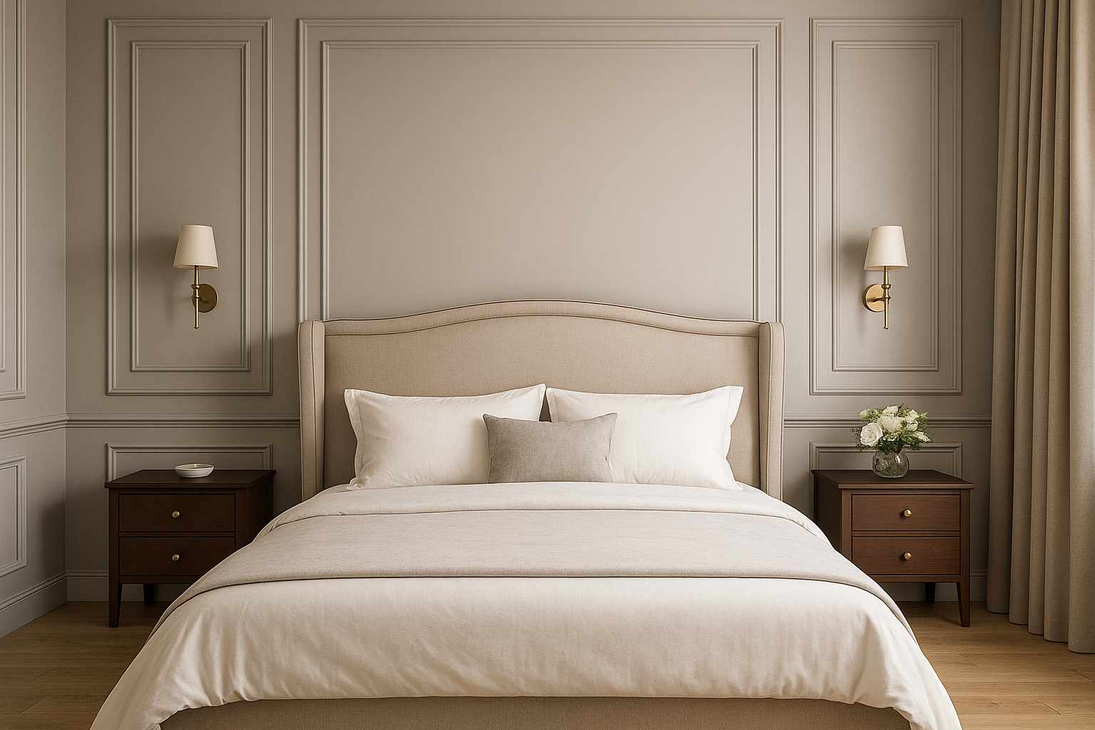 Quarto com boiserie: modelos, cores e estilos para se inspirar