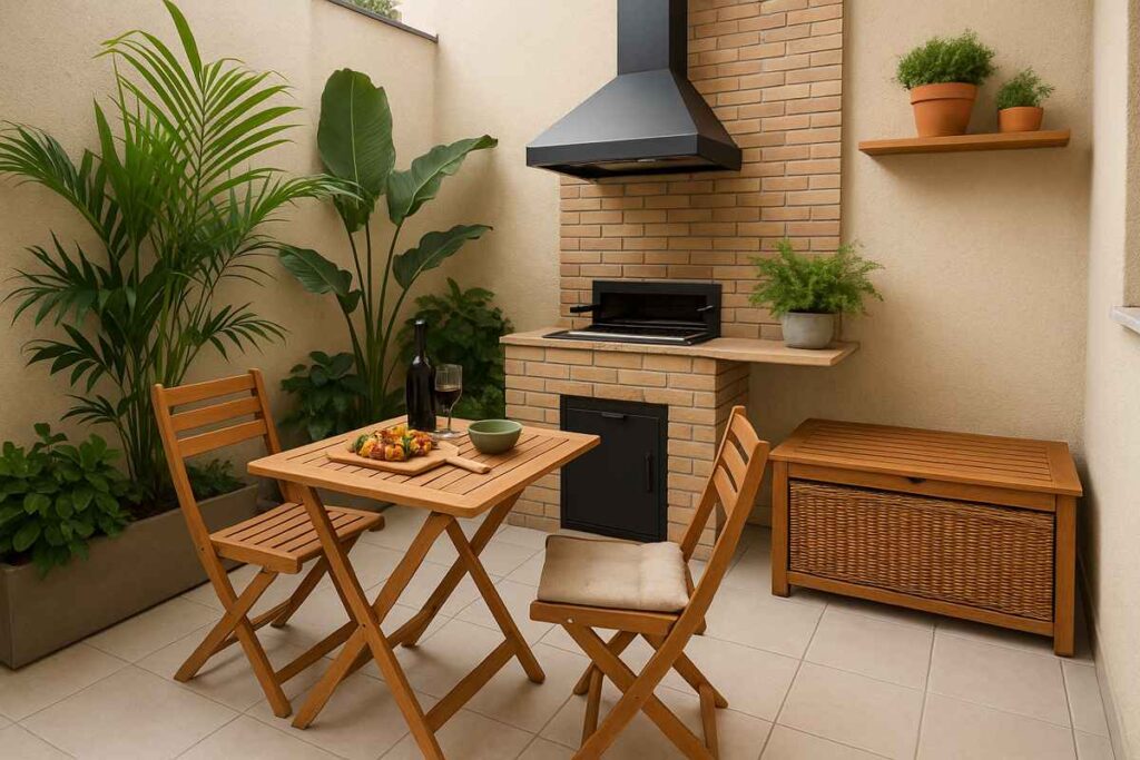 Imagem de uma área de lazer com churrasqueira embutida, ideal para espaços pequenos e funcionais.









Perguntar ao ChatGPT
