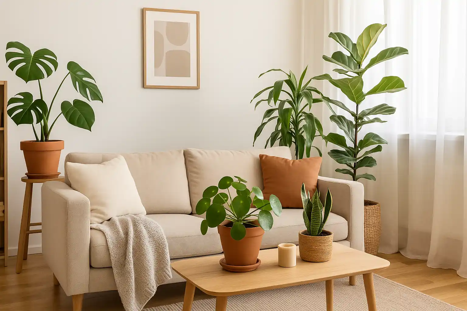 Como usar plantas na decoração da sala de estar