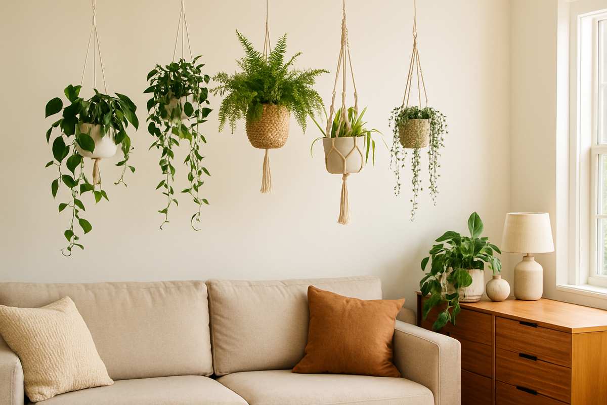 Como usar plantas penduradas na decoração de interiores