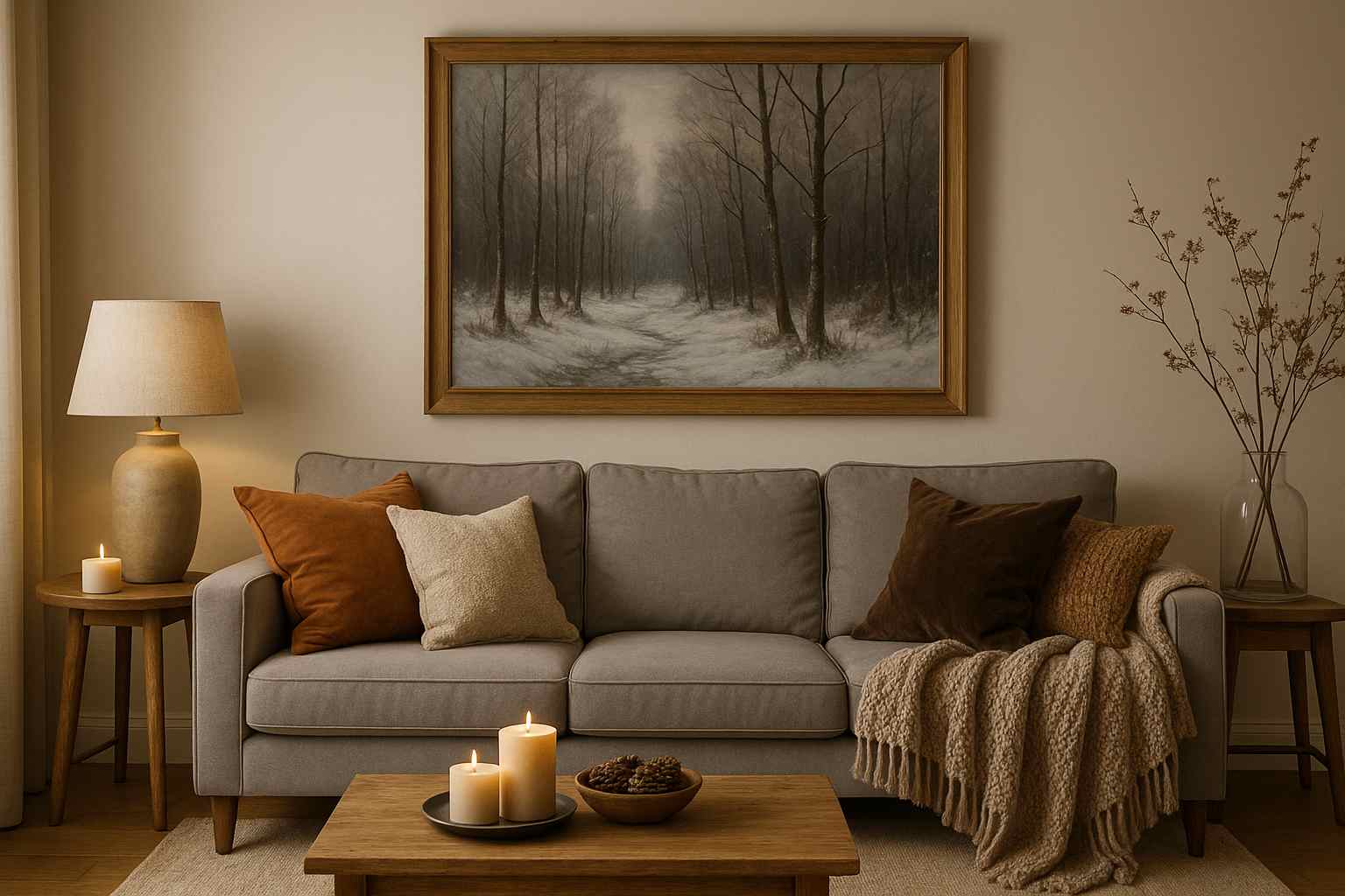Como usar quadros e obras de arte na decoração de inverno