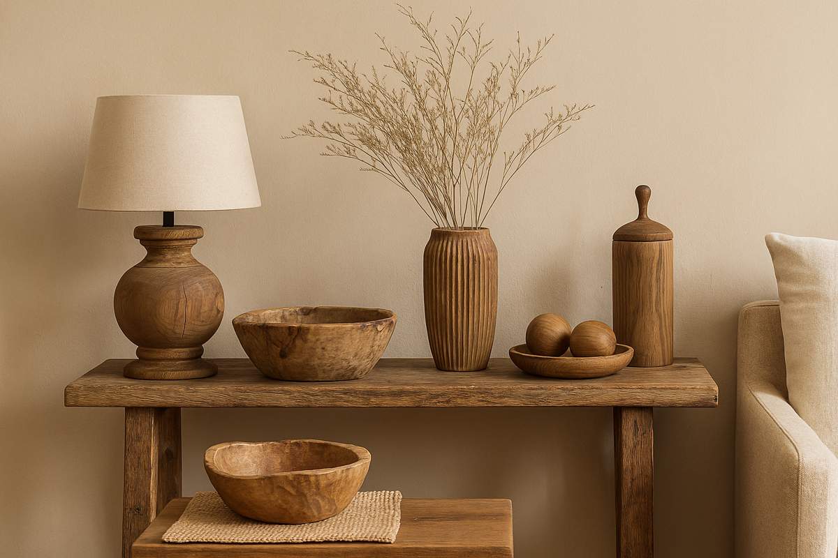 Decoração com objetos de madeira: rústico e elegante