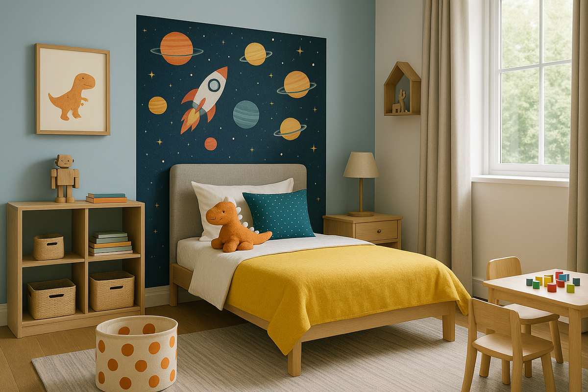 Decoração de quarto infantil com estilo geek e criativo