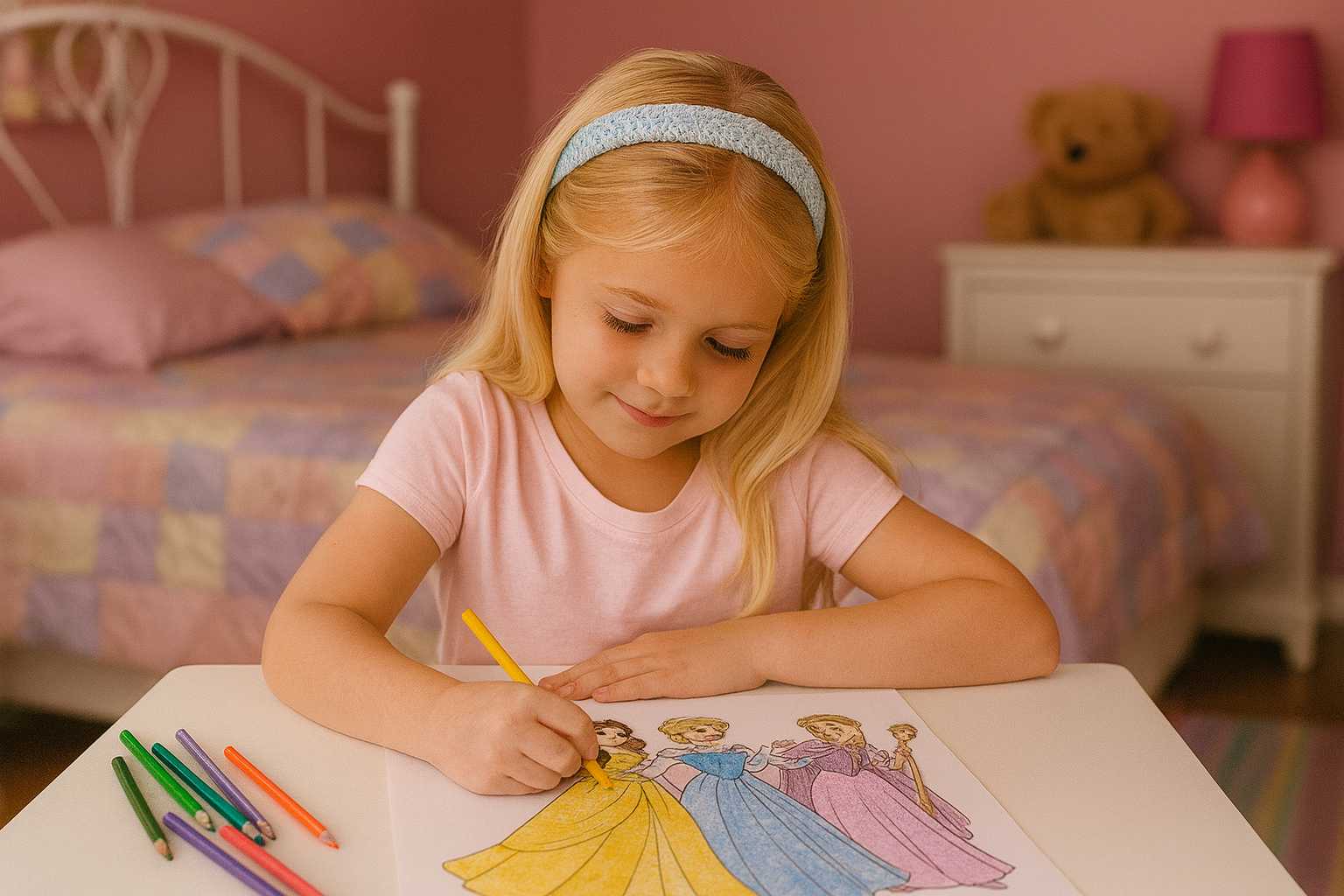 Desenho de princesa para colorir e imprimir grátis