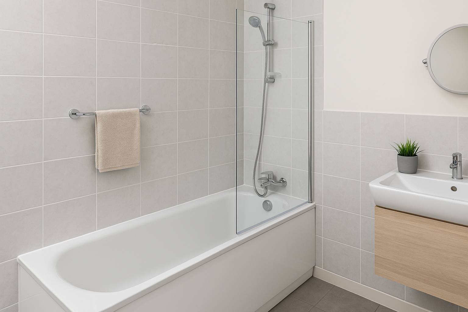 Como planejar banheiro com banheira e chuveiro gastando pouco