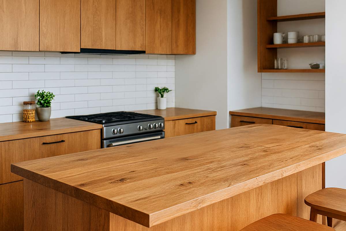 Bancadas de madeira na cozinha: vantagens e estilo