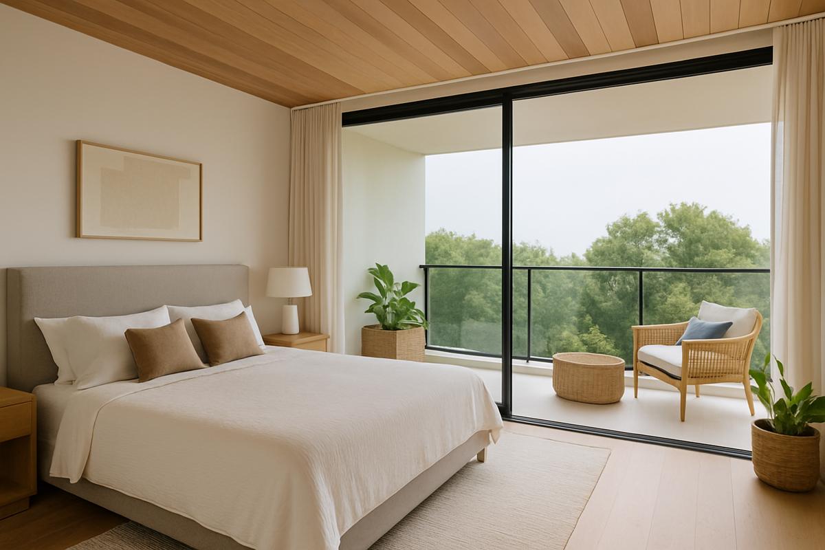 Ideias para quarto de casal com varanda integrada
