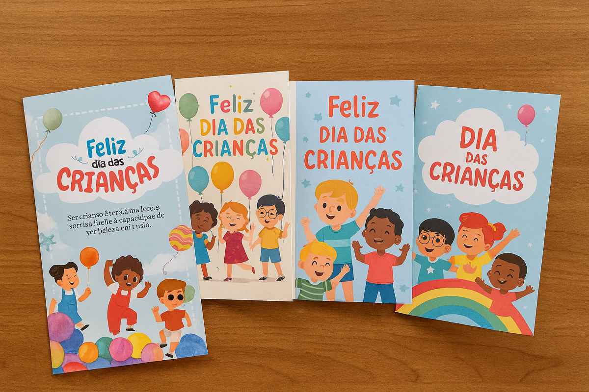 Cartão Dia das Crianças: modelos criativos para imprimir grátis