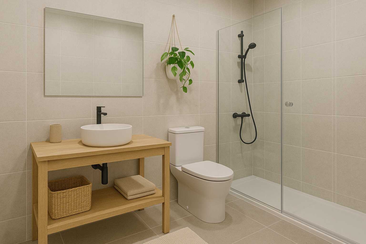 Como montar um banheiro moderno simples gastando pouco