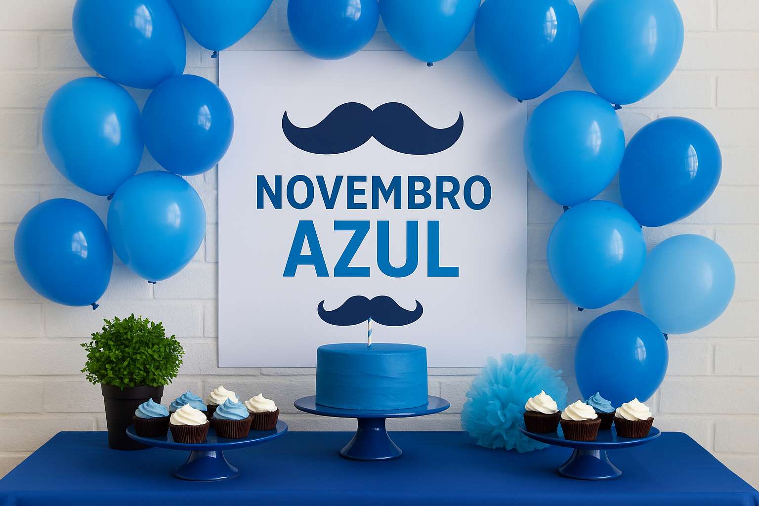 Como fazer uma decoração novembro azul simples e bonita