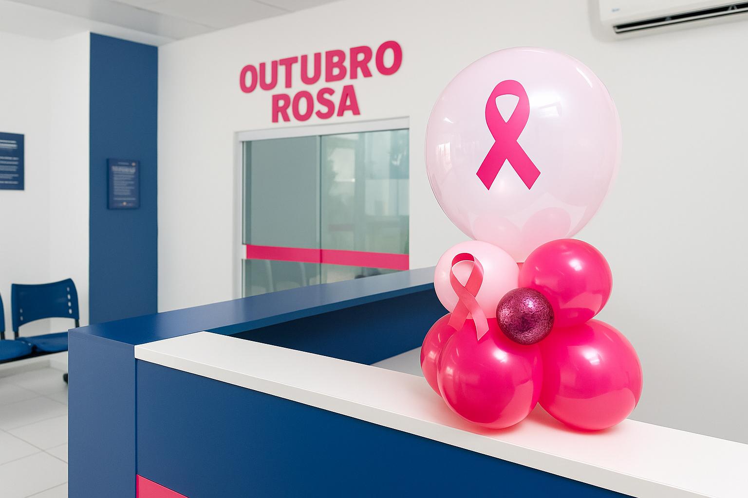 Decoração Outubro Rosa simples e bonita para inspirar