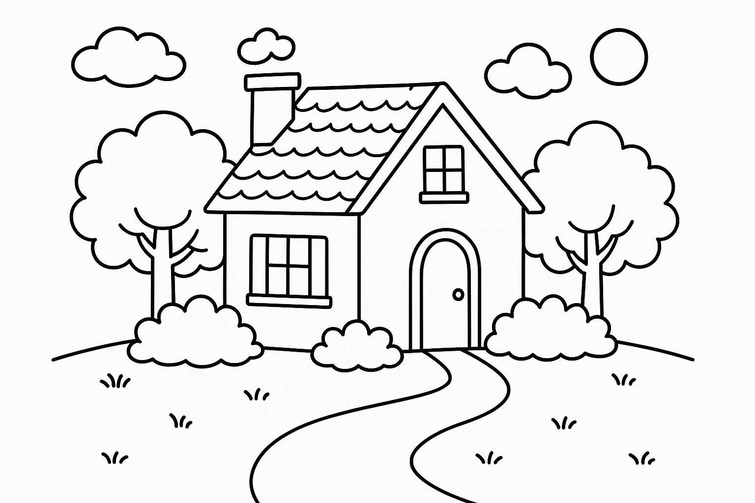 Desenho de casa para colorir e imprimir grátis