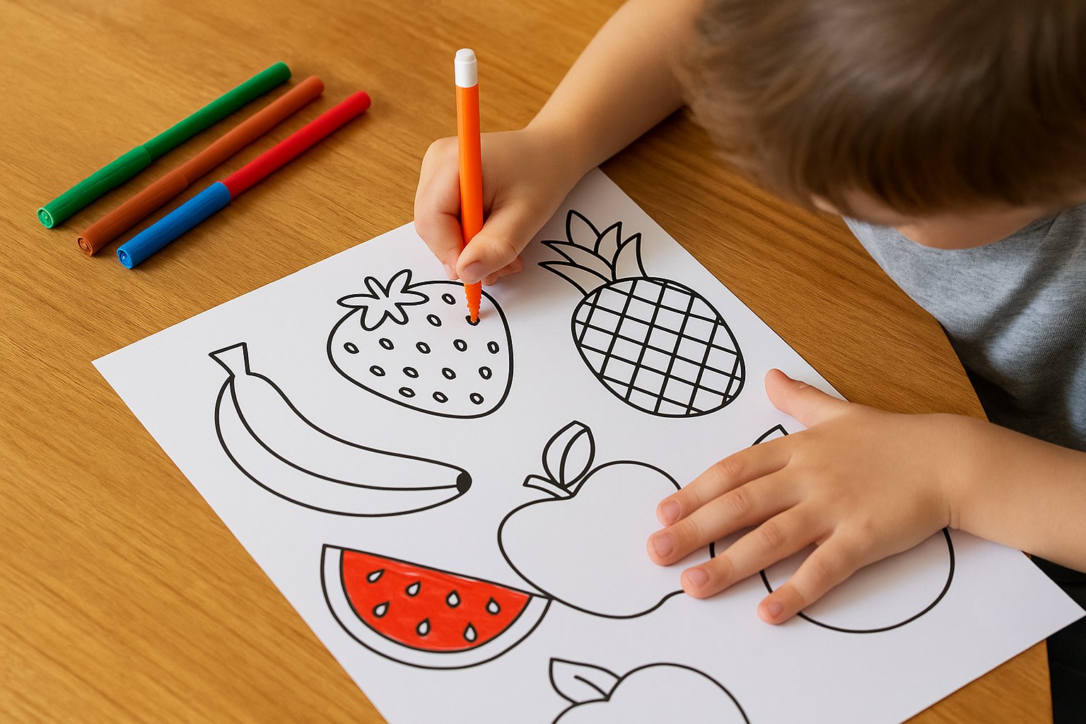 Imagens de frutas para imprimir e colorir grátis