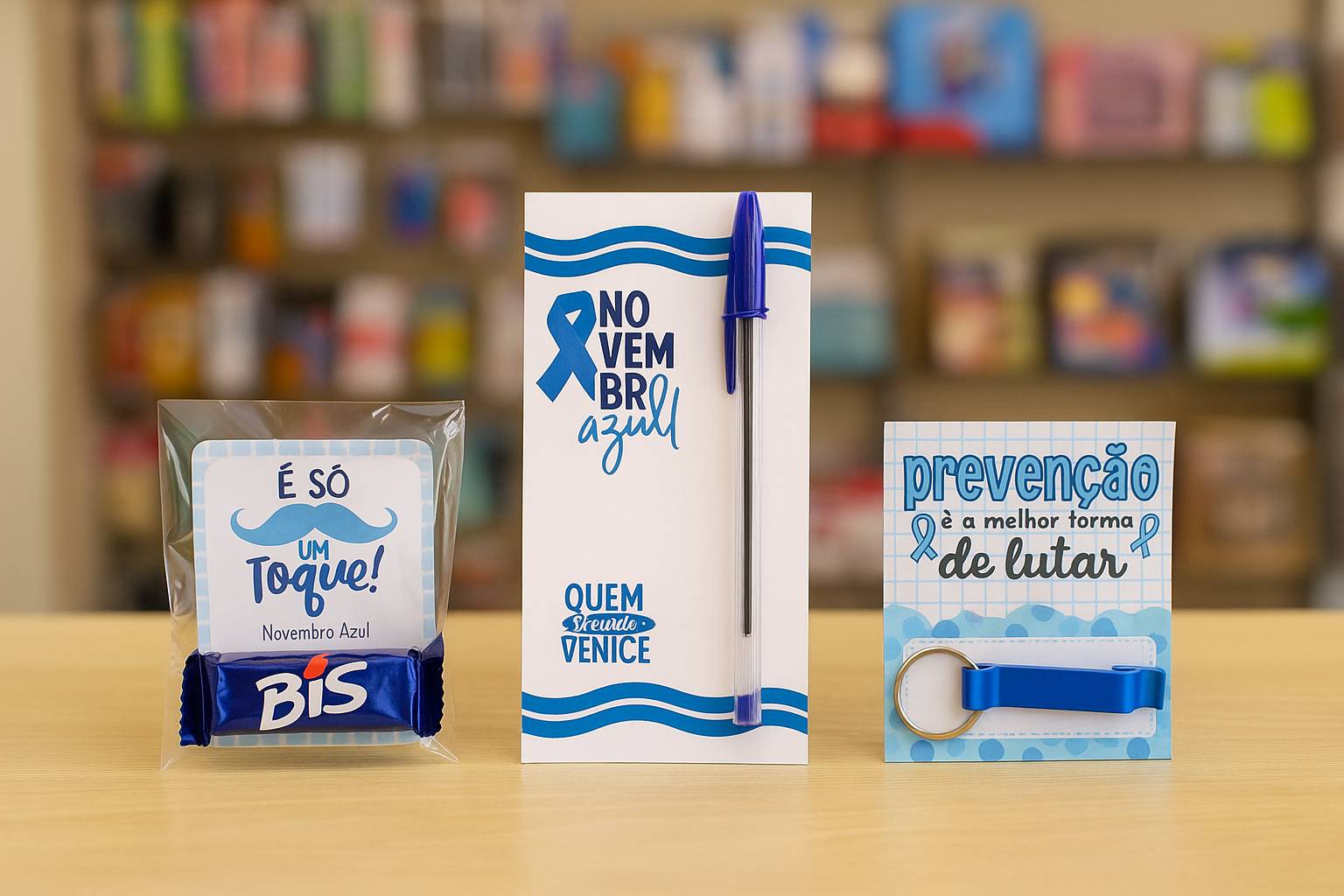 Lembrancinha novembro azul para campanhas de conscientização