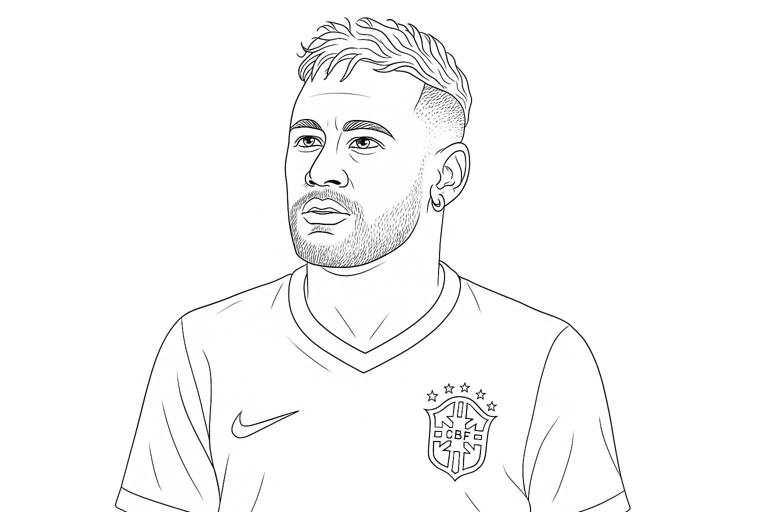 Neymar para Colorir: Desenhos Grátis para Imprimir e Pintar