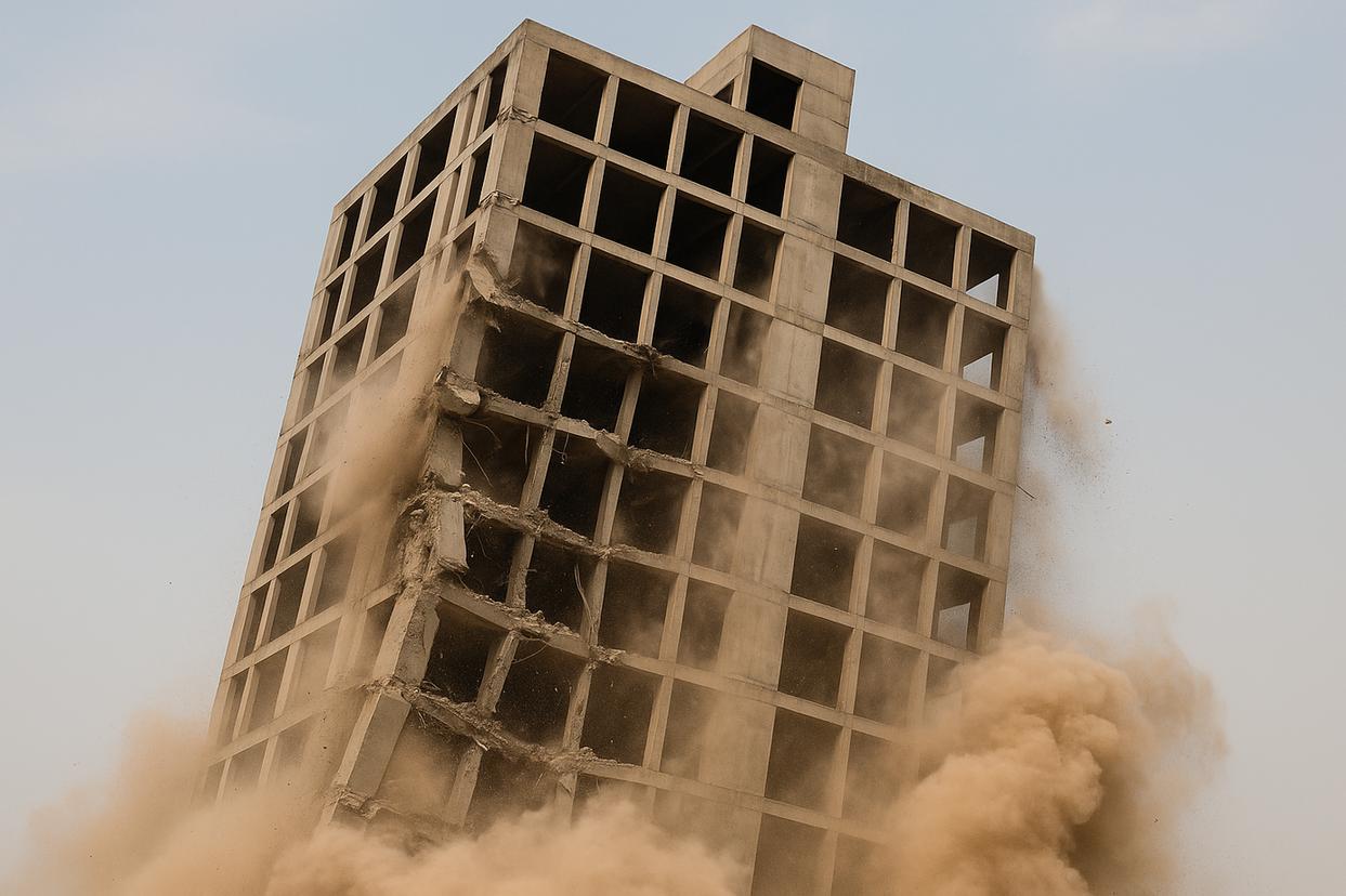 Significado de sonhar com prédio caindo e o que isso revela sobre você