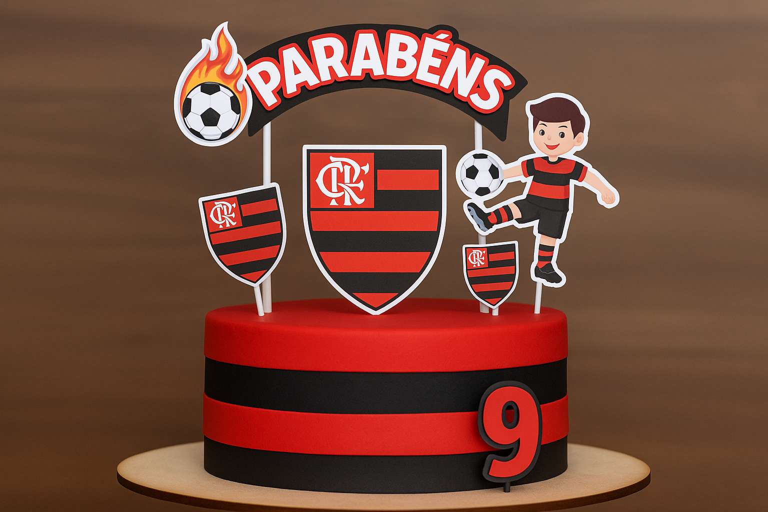 Topo de bolo Flamengo para imprimir: modelos grátis e criativos