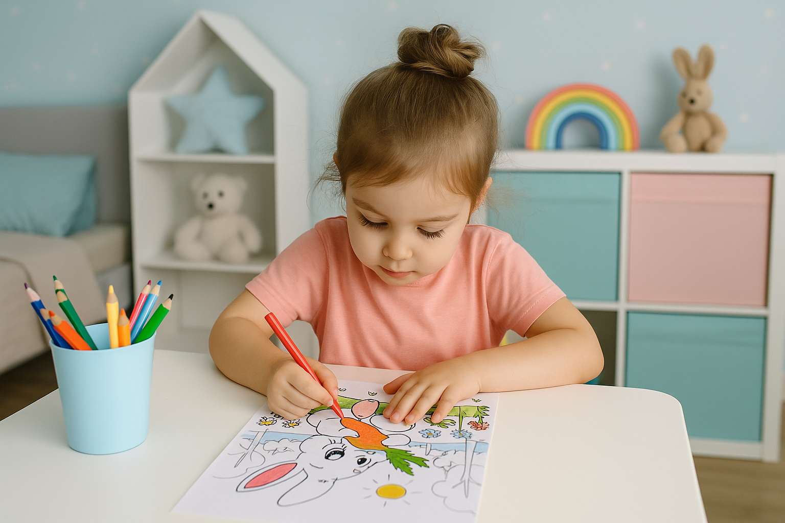 Desenhos de coelho e cenoura para colorir e imprimir grátis