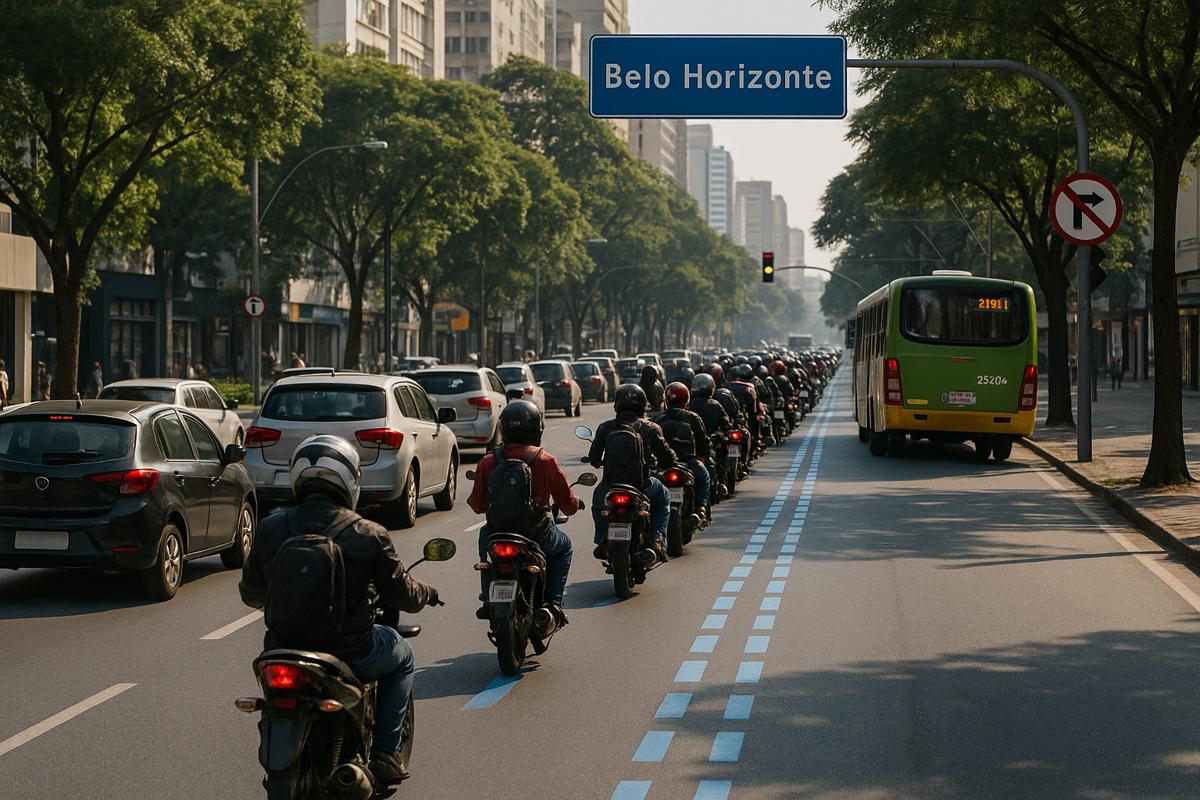BH terá faixas exclusivas para motos em avenidas principais até março de 2026
