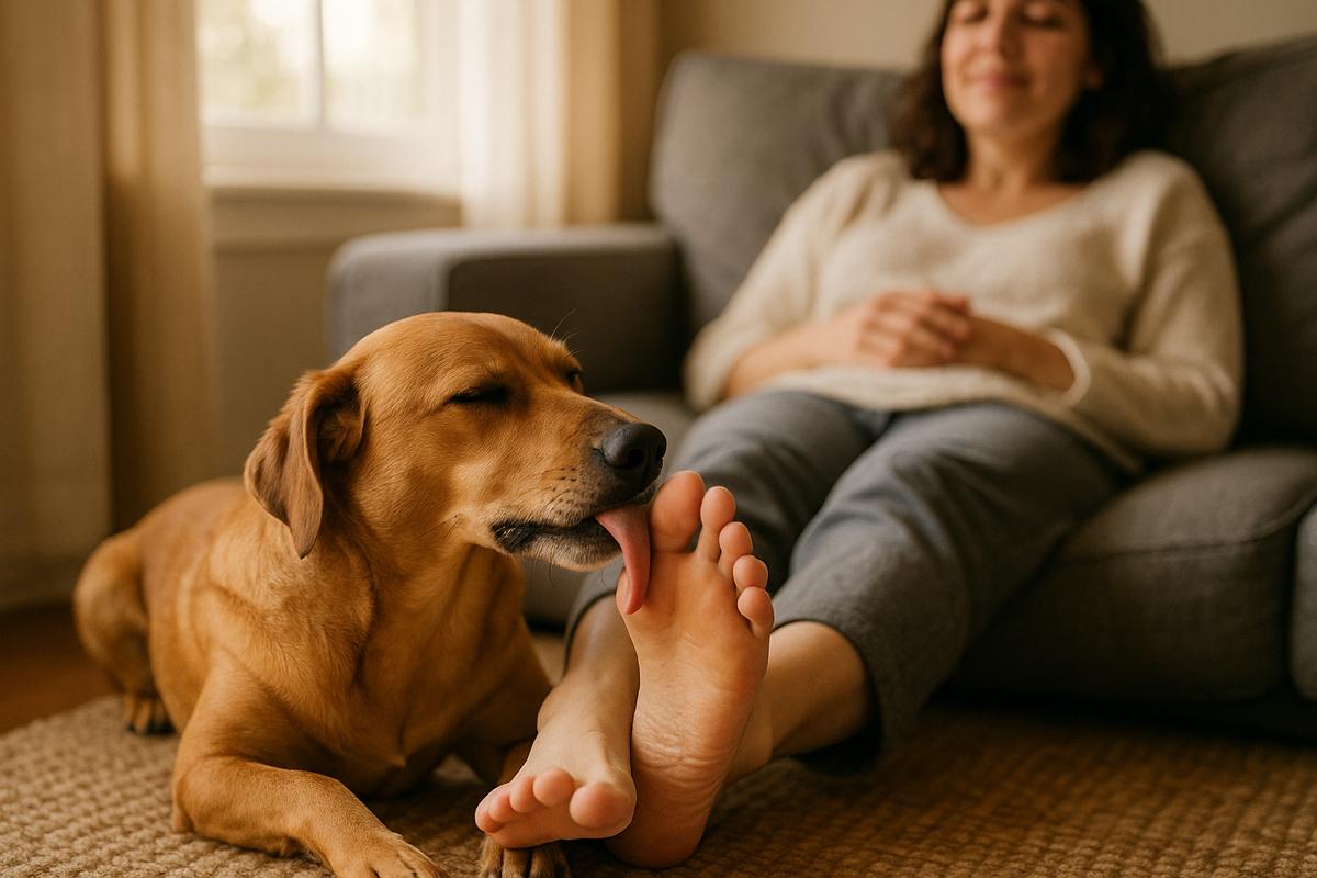 O que significa quando seu cão lambe seus pés, de acordo com especialistas?