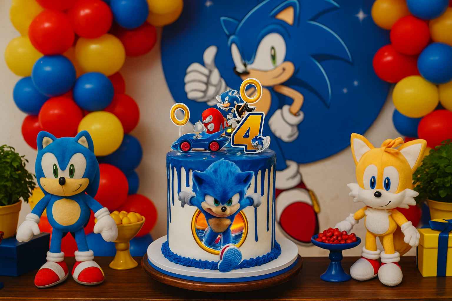 Ideias incríveis de topo de bolo Sonic para imprimir em casa