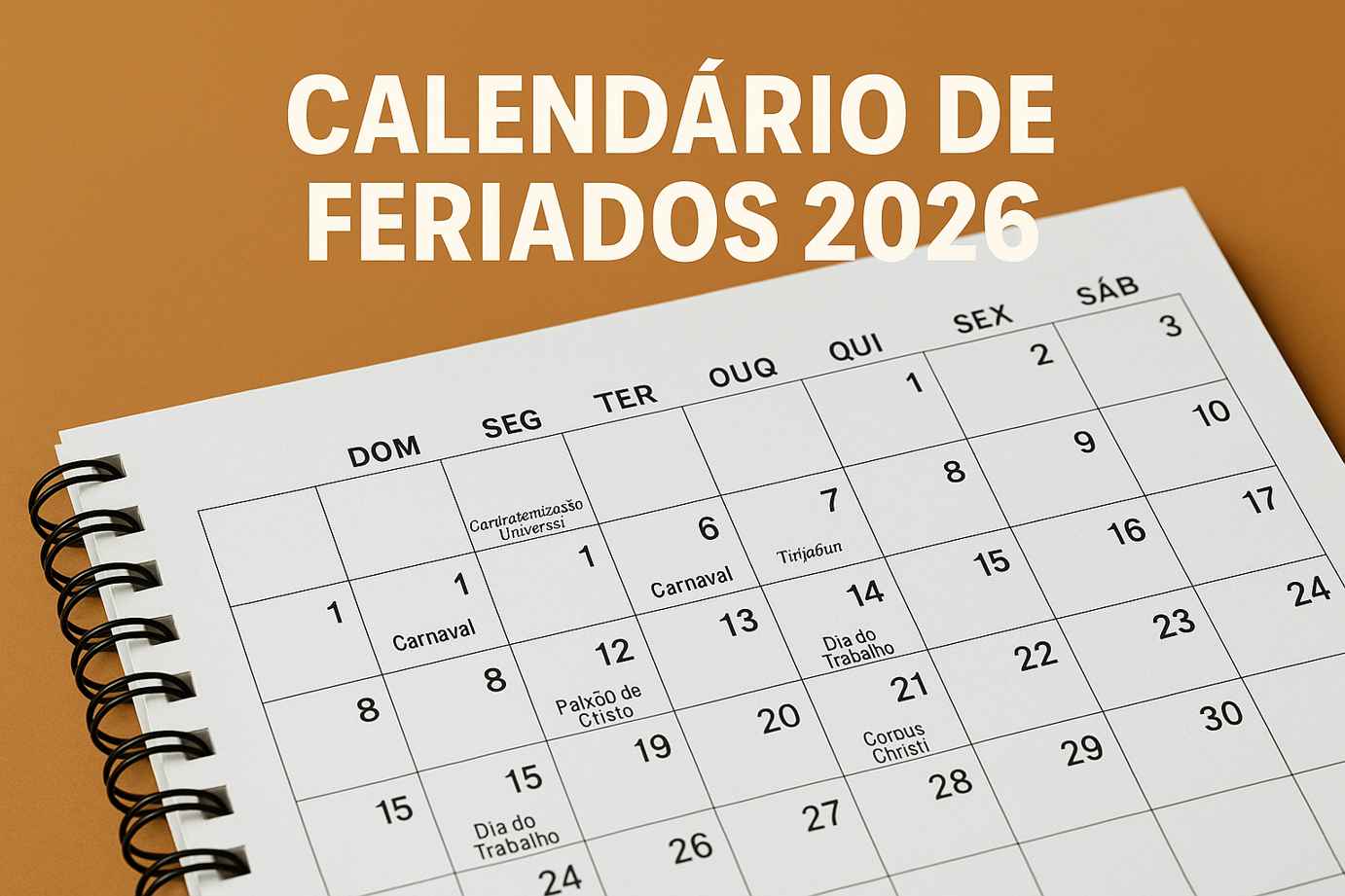 Calendário de feriados 2026: confira as datas e organize suas finanças para viajar