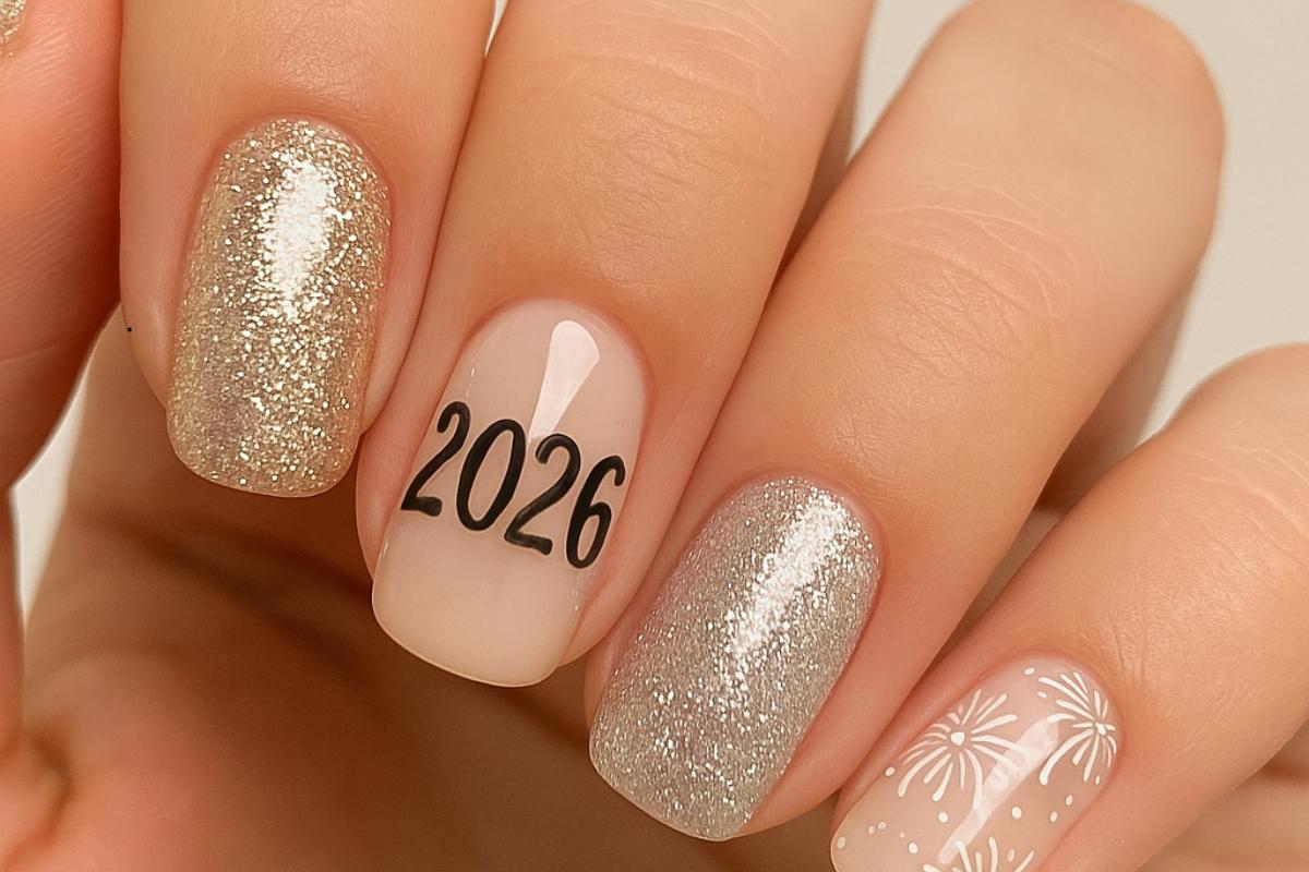 Unhas de Ano Novo 2026: glamour e brilho na virada