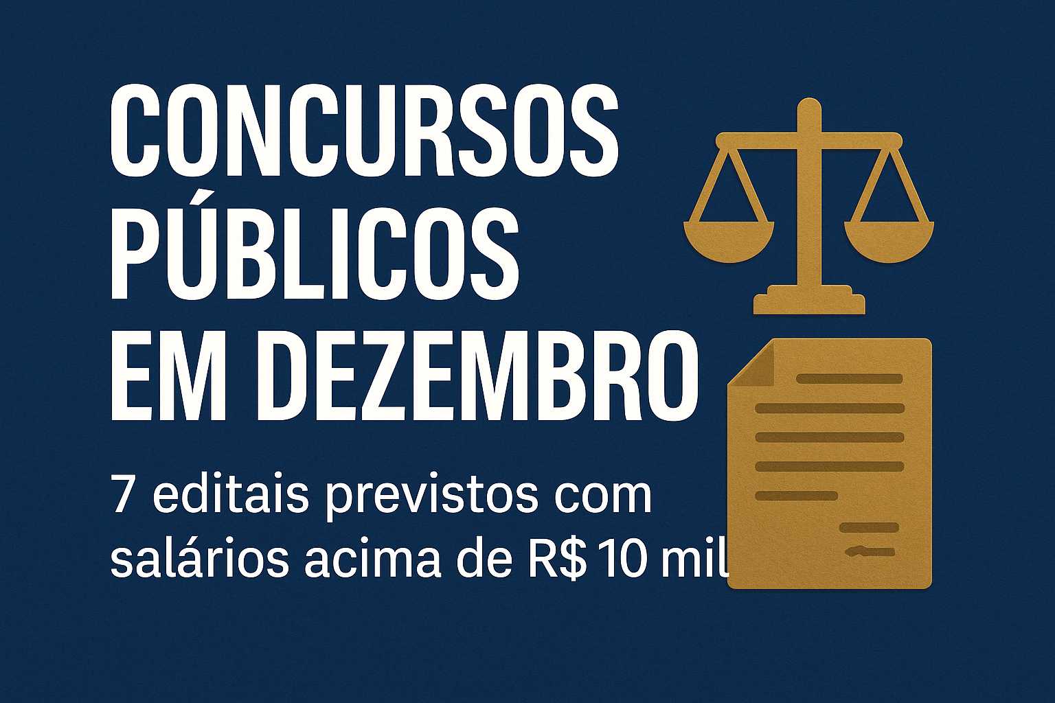 Veja 7 concursos públicos previstos para dezembro com altos salários