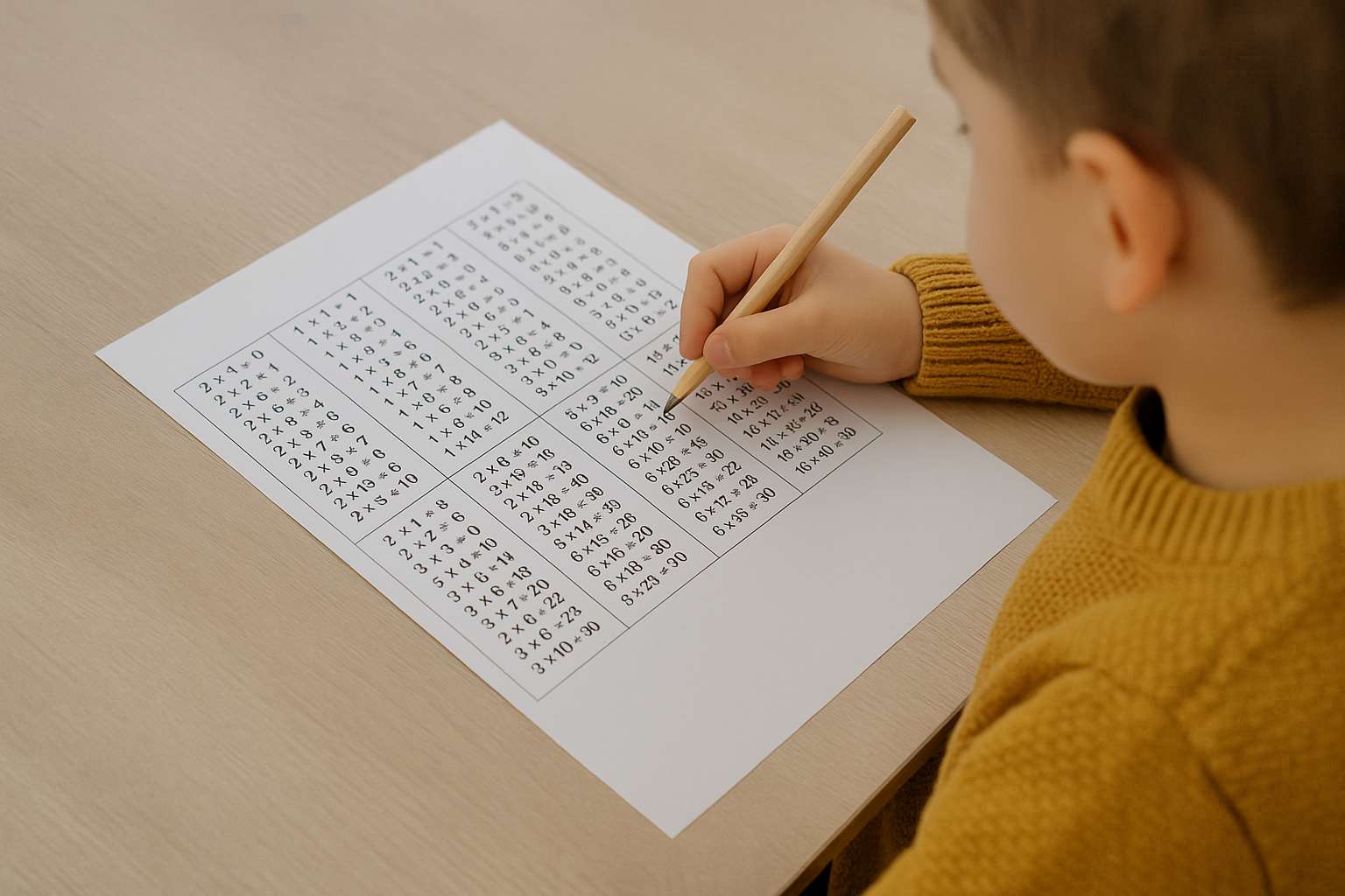 Tabuada para imprimir: modelos grátis para baixar agora