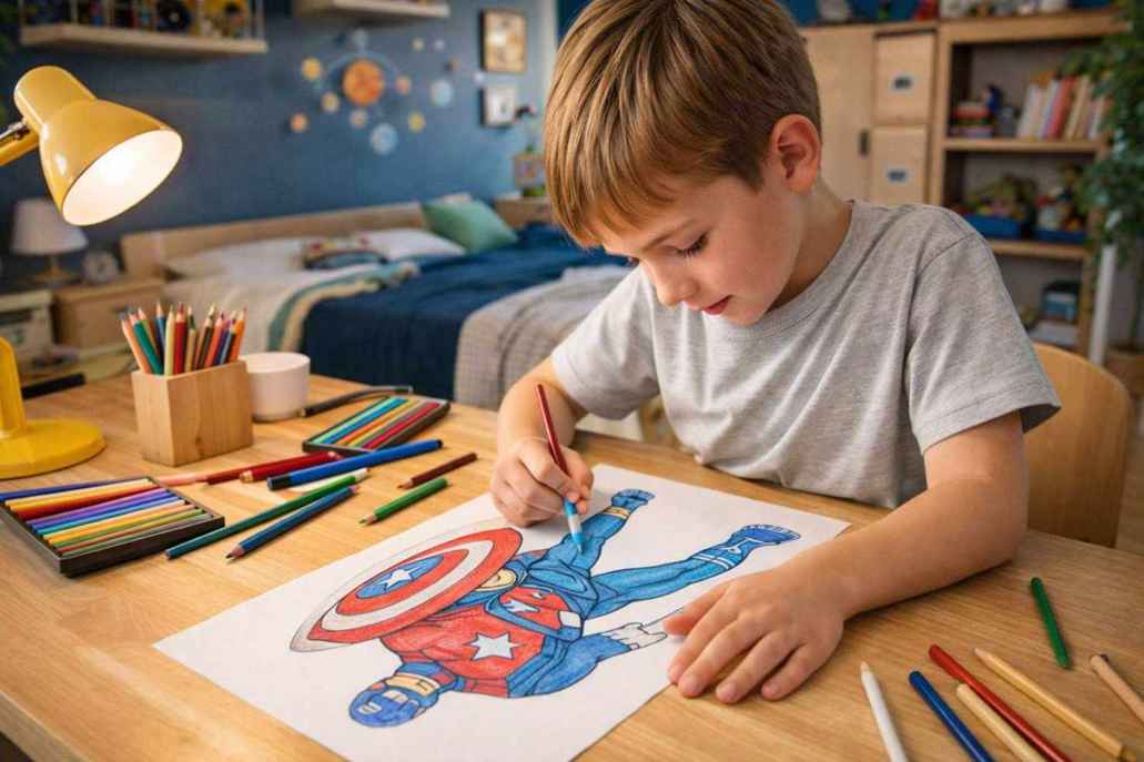 Capitão América para colorir: desenhos para imprimir