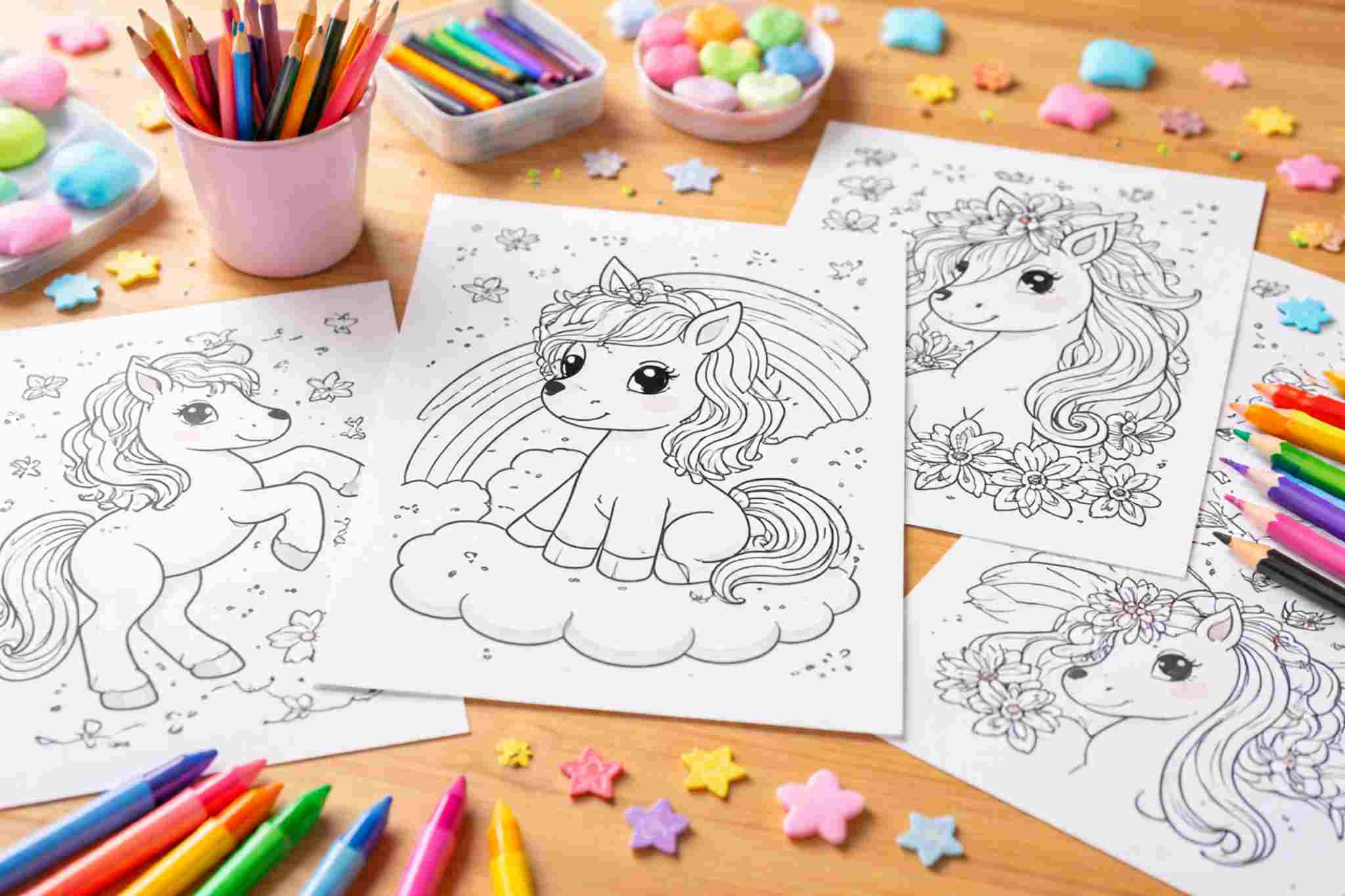 Desenho de unicórnio para colorir: modelos para imprimir