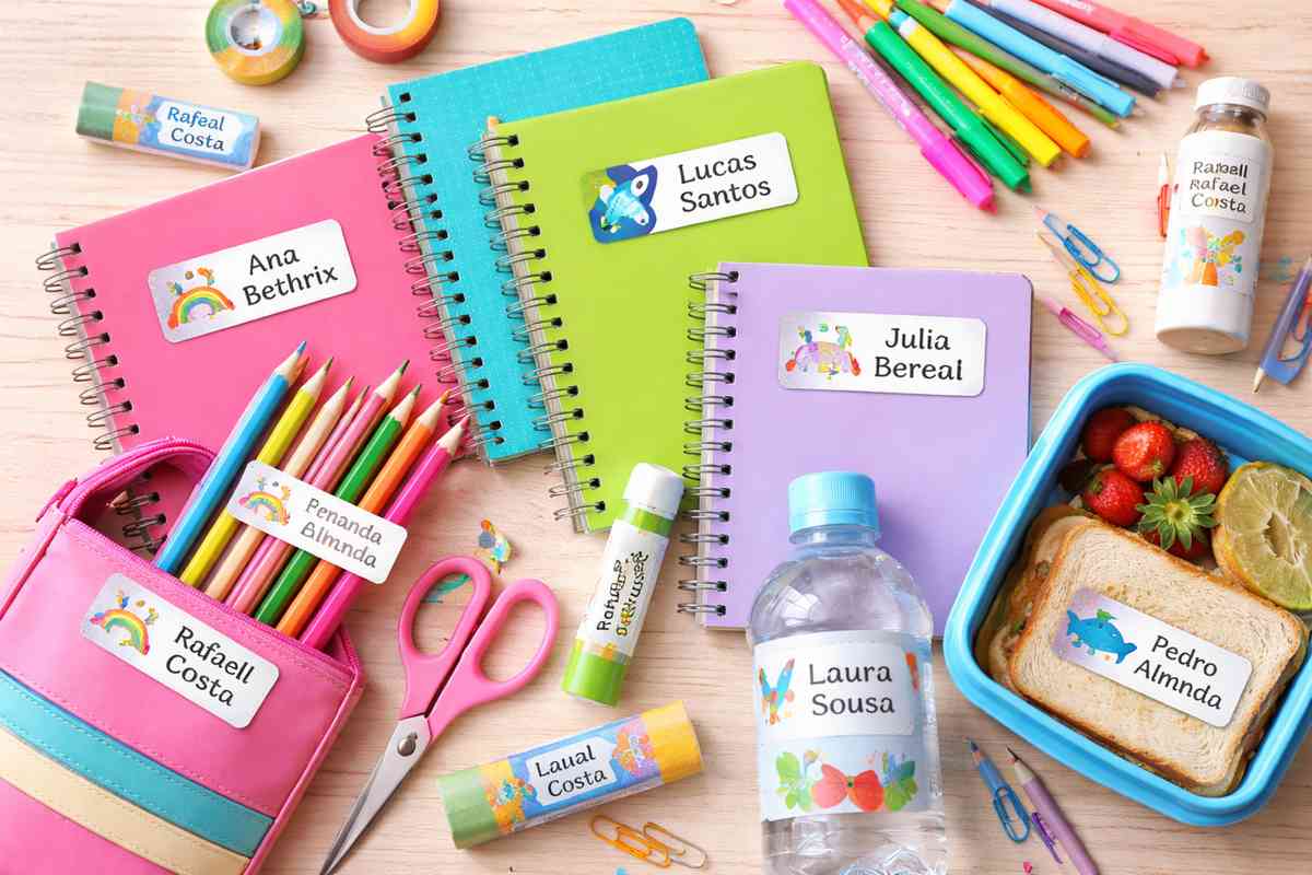 Etiquetas escolares para editar em casa e imprimir