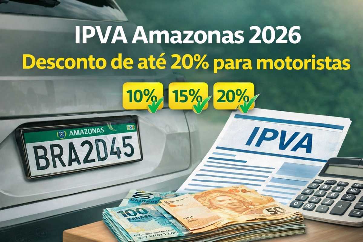 IPVA no Amazonas 2026: motoristas podem pedir até 20% de desconto