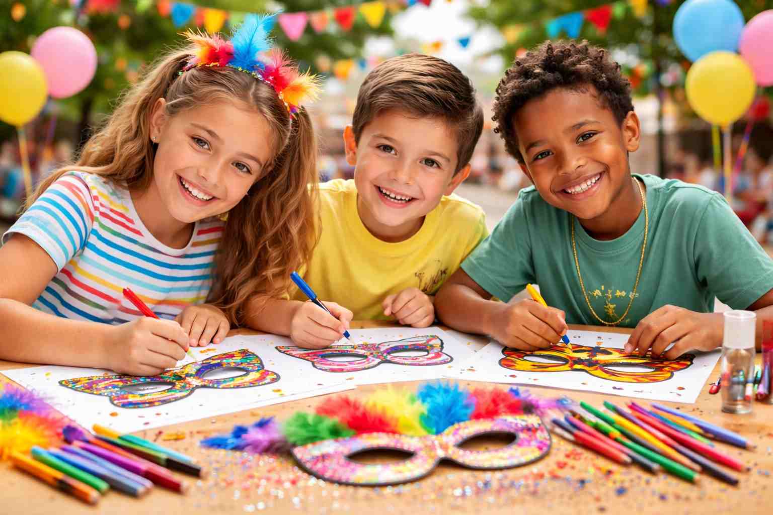 Moldes de Máscara de Carnaval Infantil para Imprimir