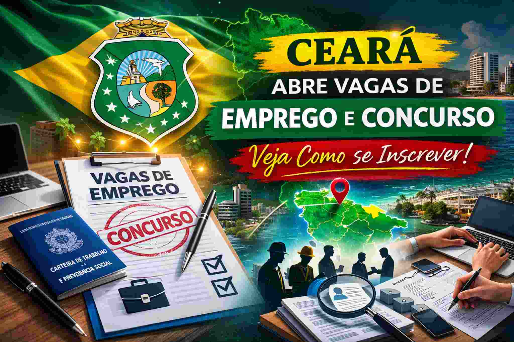 Ceará abre vagas de emprego e concurso; veja como se inscrever